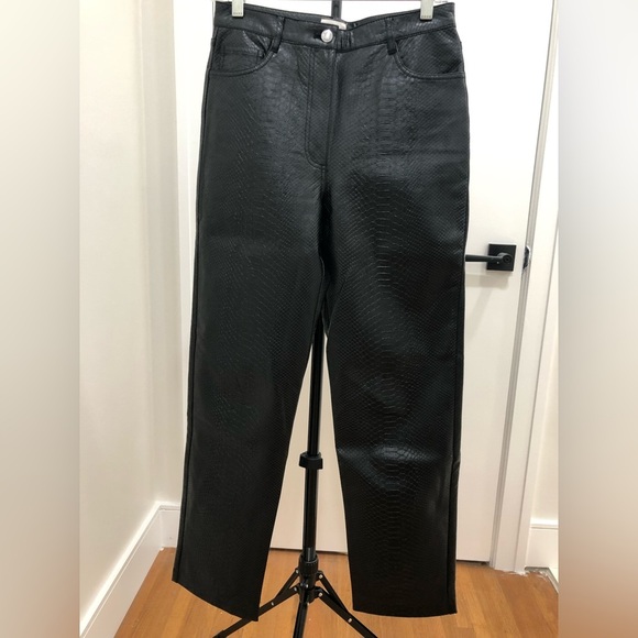 609. Wilfred Vegan Leather Pants in Black Python Embossed Size 6 - Picture 3 of 11